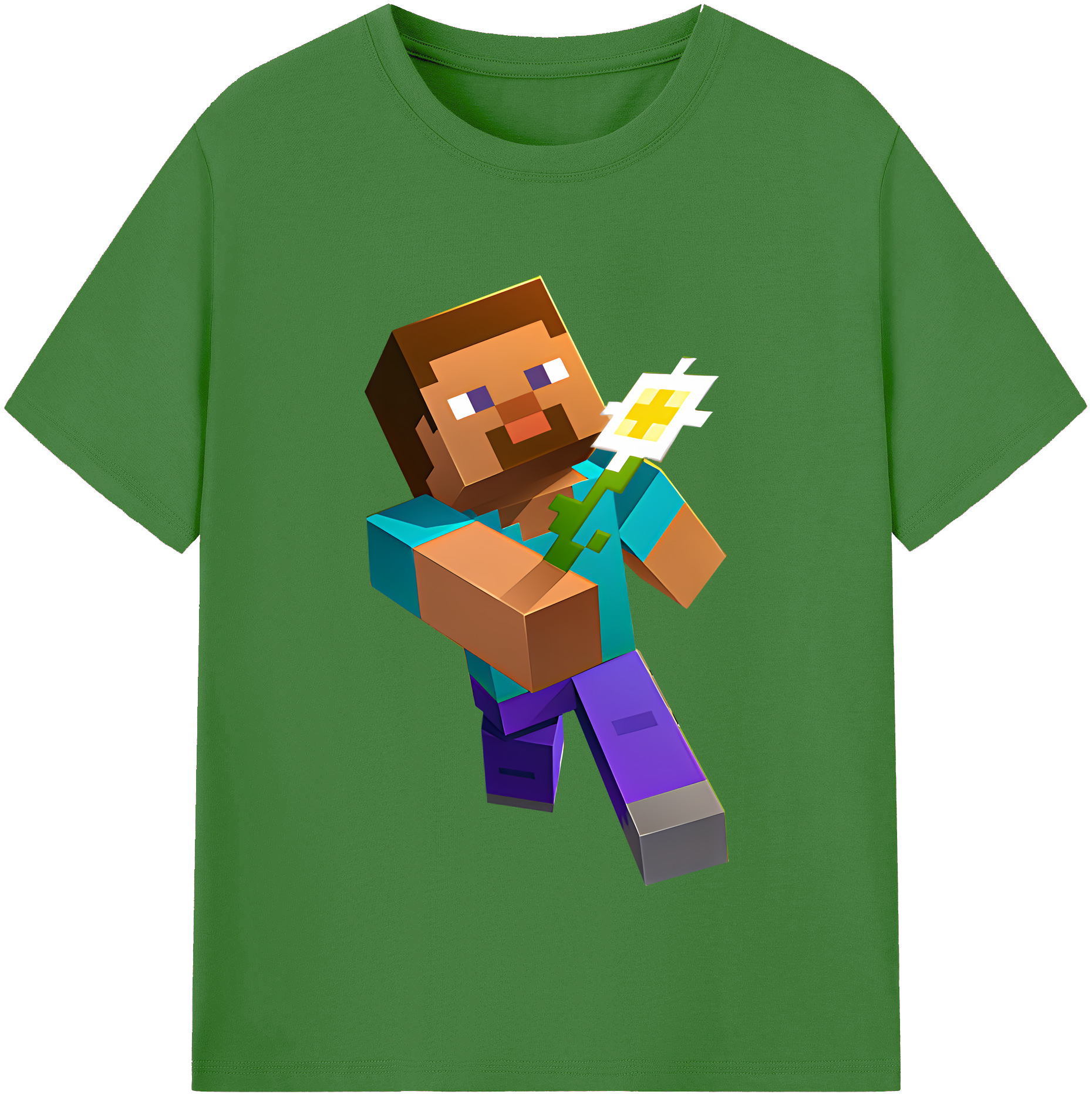 （画像用） マインクラフト ブロックの世界 Minecraft MC Block world レディースカジュアルプリントTシャツ（綿100％）